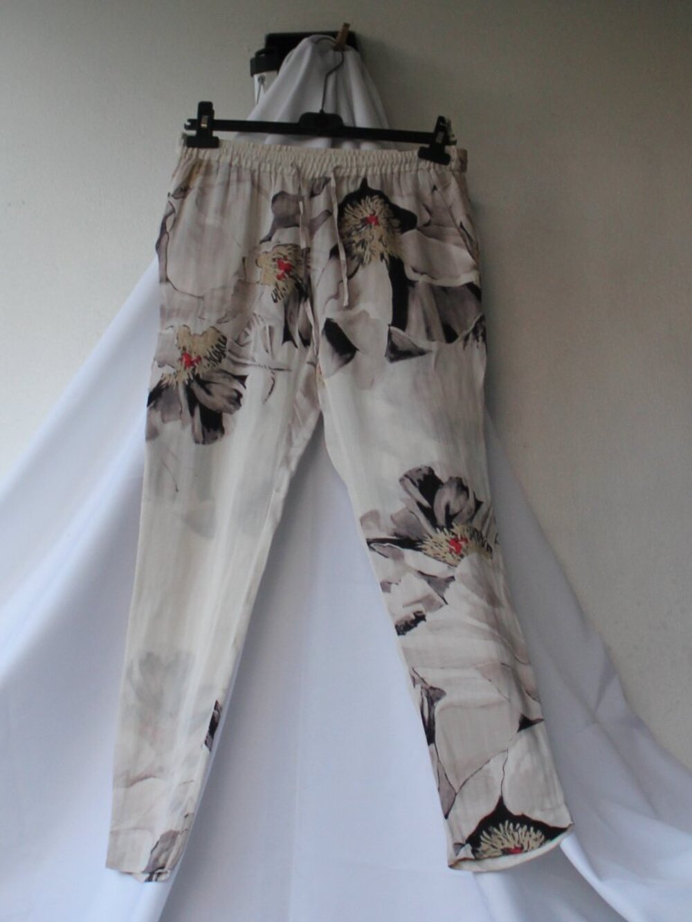 Sass & bide 100% silk flower pants 2 pack pockets lightweight size EU 36/4/small